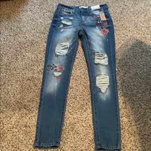 Embroidered jeans with holes size 3